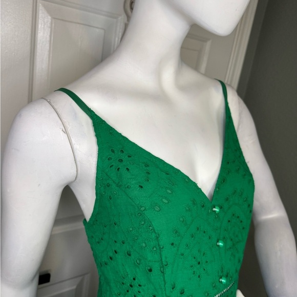 Simplee Women's Dress Green Sz M Crochet Sundress Boho Fairy VTG #113 - Picture 11 of 17